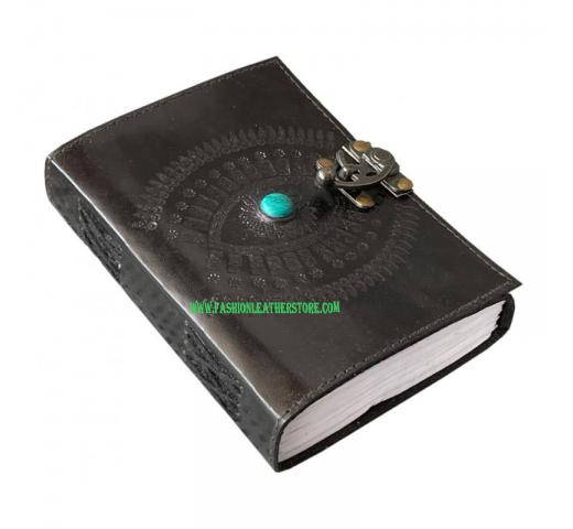 Antique Chakra Embossed With Stone Leather Journal